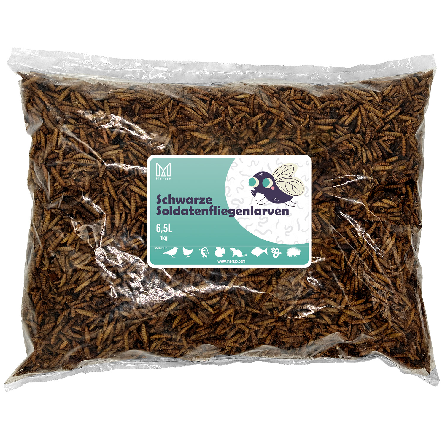 Sušené larvy bráněnky pro plazy, hlodavce a ryby 1kg BSF